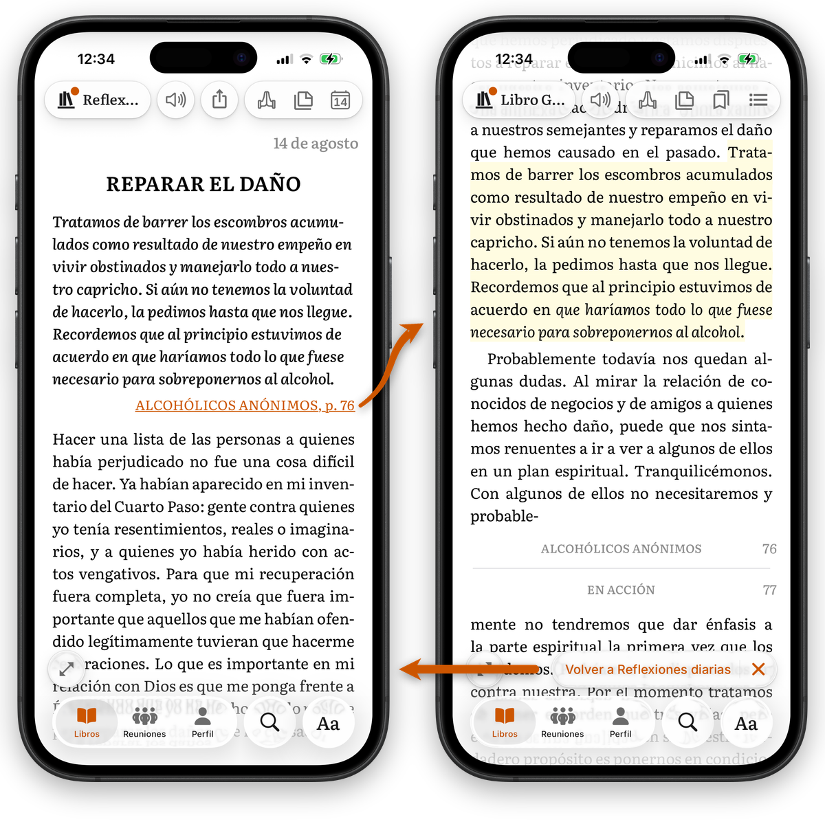 Pulsando una referencia cruzada en SoberHub