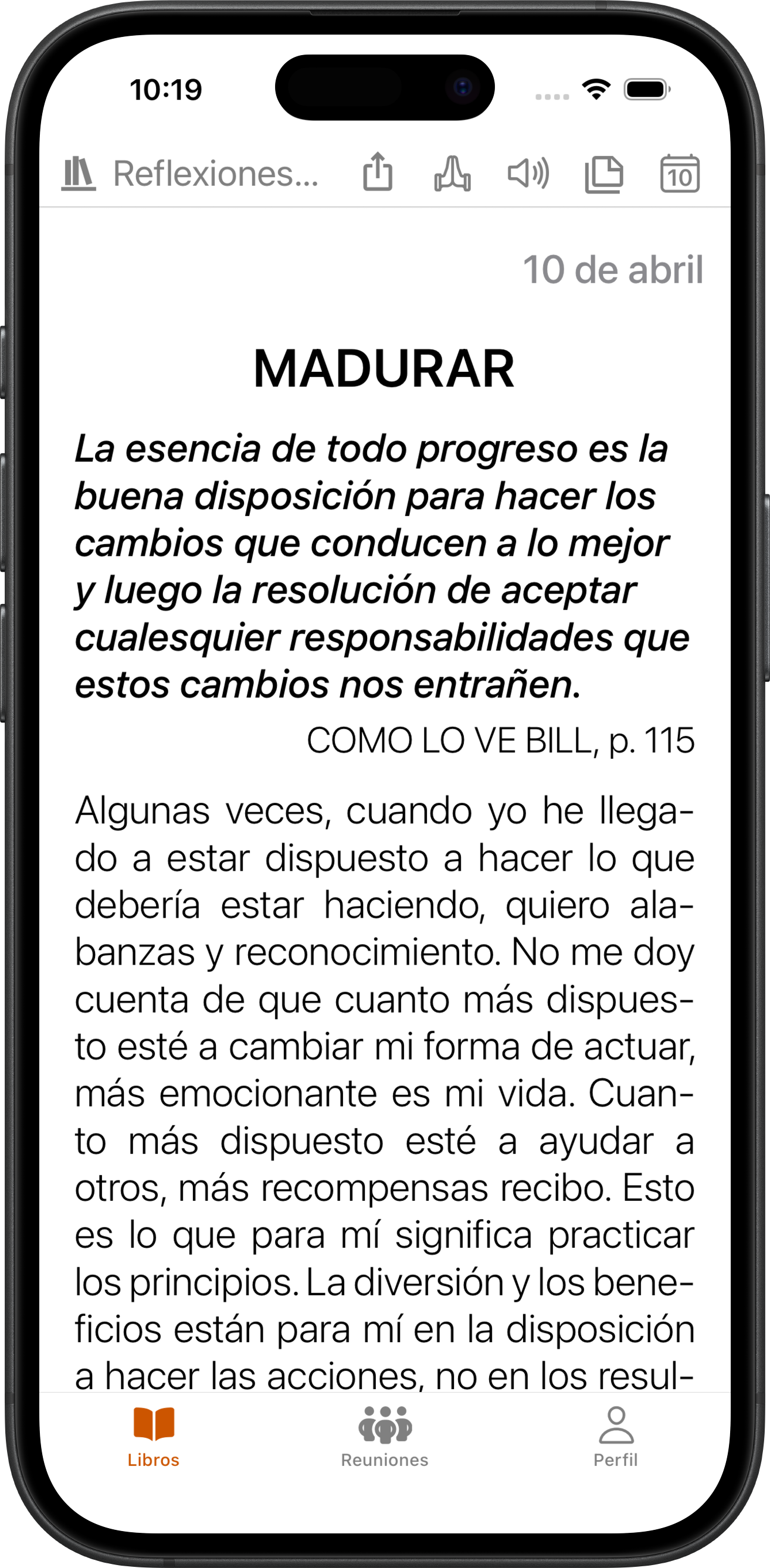 Reflexión Diaria del 10 de abril en SoberHub