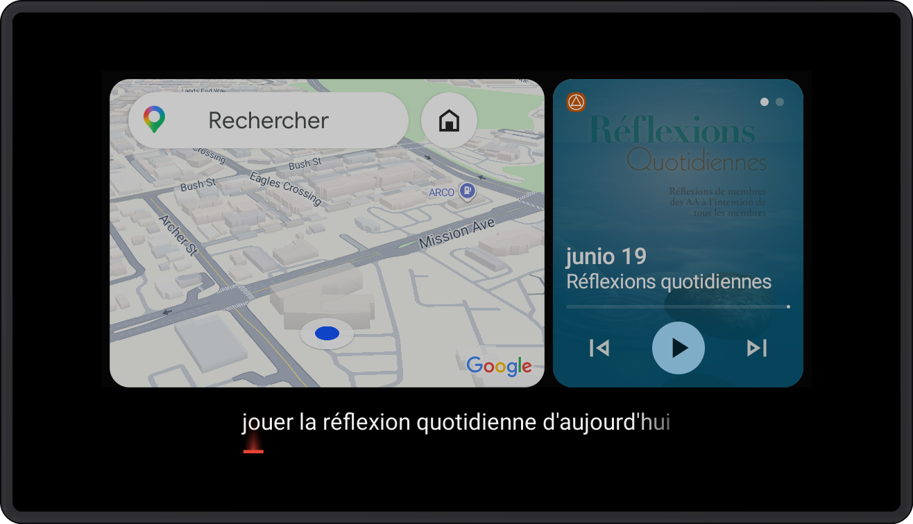Réflexions quotidiennes dans la barre de lecture compacte d’Android Auto