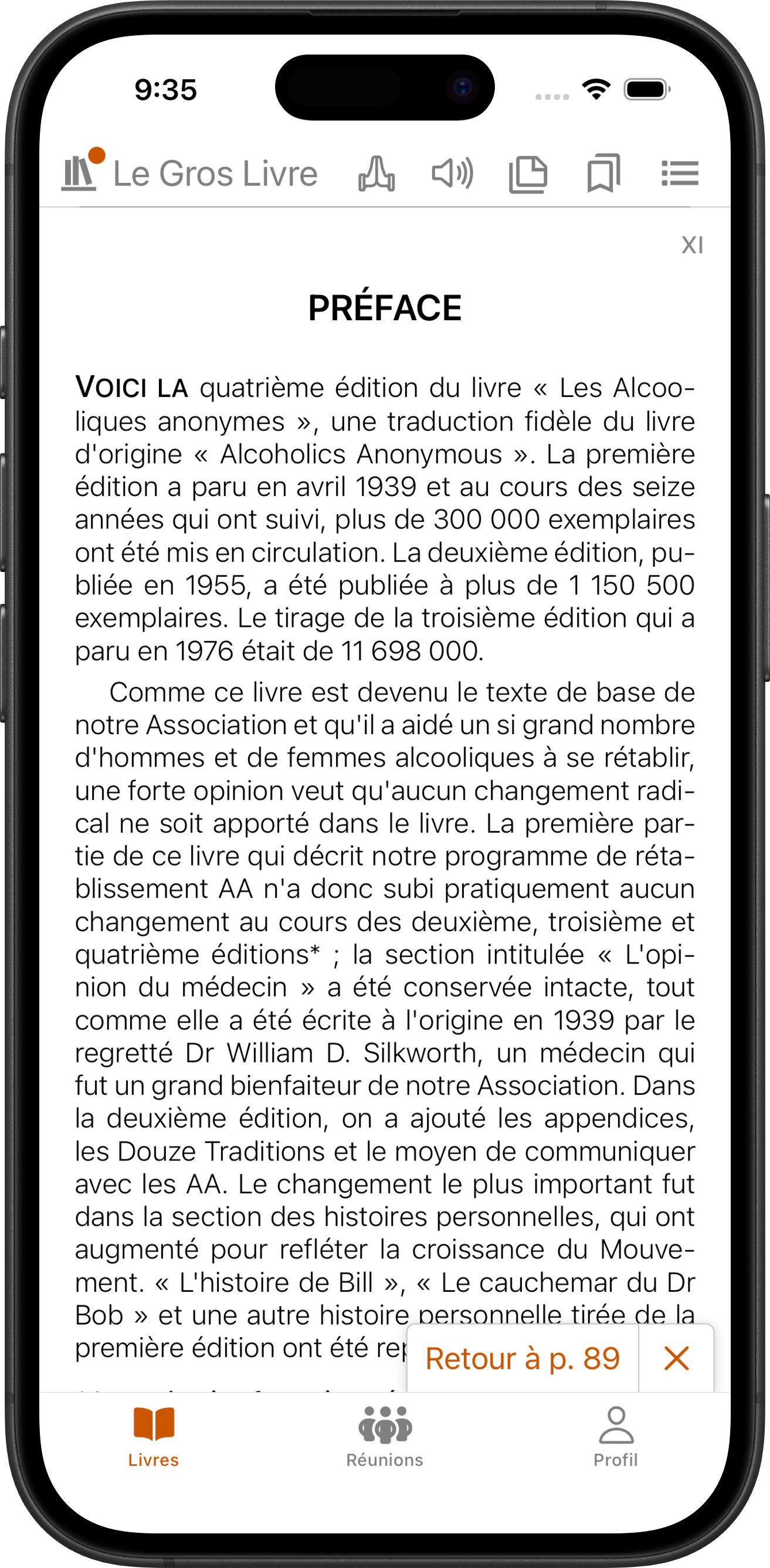 Le Big Book sur iOS