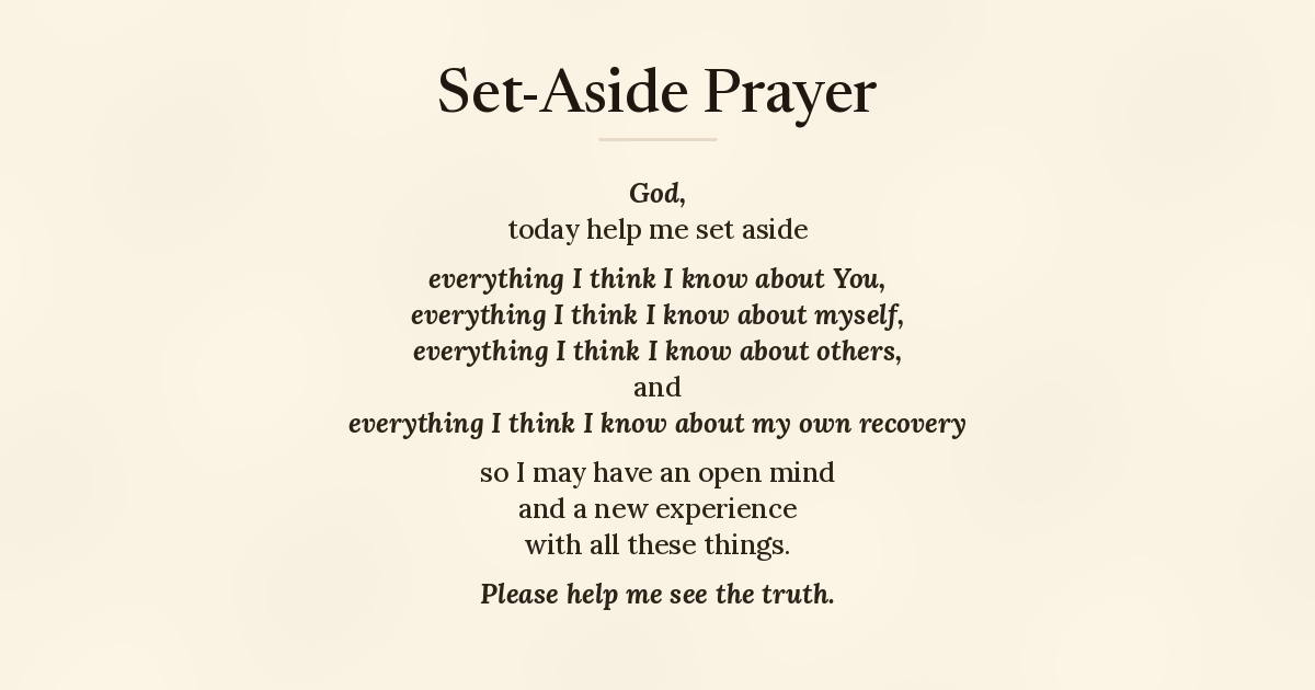 The Set-Aside Prayer — Full Text, Words & Audio — SoberHub