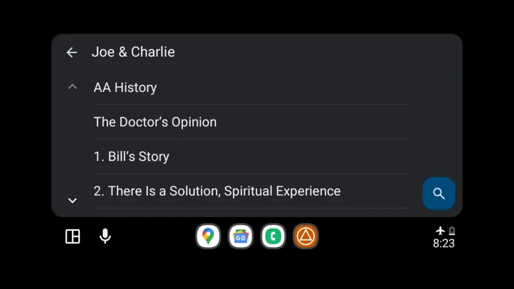 Android Auto Joe & Charlie Big Book Study Tracklist